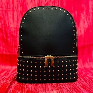 FOREVER21 Studded Faux Leather Black Backpack NWT